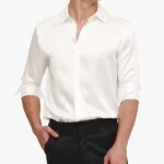 LilySilk 100% Mulberry Silk Men Basic Shirt Dress Top for Formal Casual Long Sleeves Versatile